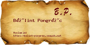 Bálint Pongrác névjegykártya